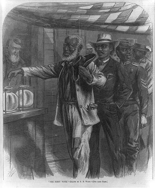 'The First Vote' — engraving by A.R. Waud, 1867